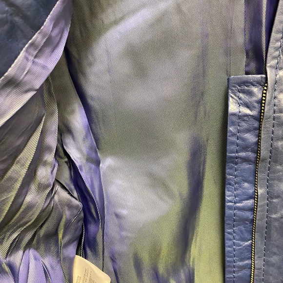 BCBGMaxAzria Blue Leather Jacket - Picture 4 of 5